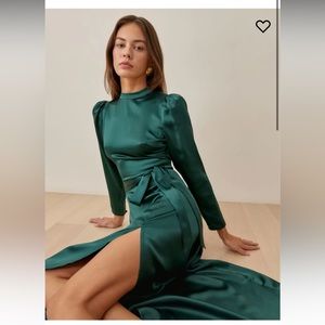 Reformation Petites Julius Dress in Emerald
